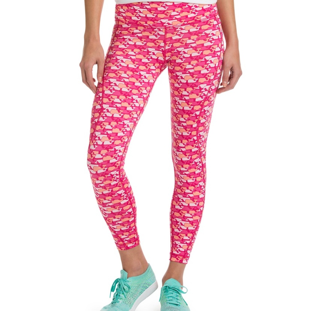 Vineyard Vines Performance Pink Whales Leggings